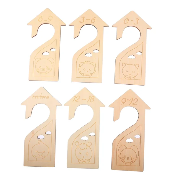 Ciieeo 6pcs Baby Wardrobe Wood Divider with Size Sorting Numbered Design for Newborn Clothes Organization in Nursery Closet