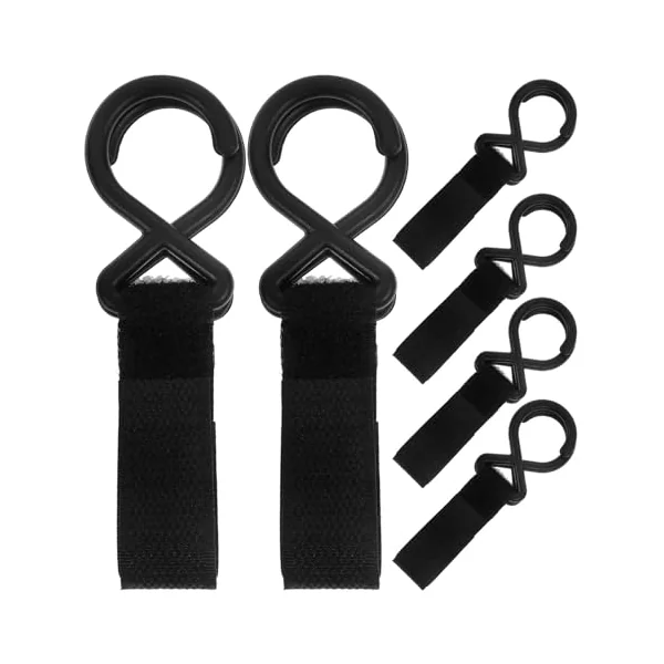 Ciieeo 6pcs Stroller Hooks for Hanging Bags Multipurpose Nylon Trolley Hooks Stable and Firm with Simple Installation for Universal Prams and Luggage
