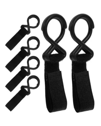 Ciieeo 6pcs Universal Black Nylon Stroller Hooks for Bags and Shopping, Safe and Practical Multipurpose Hanger Clips, Simple to Install Stroller Accessories for Travel and Everyday Use