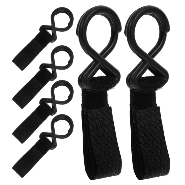 Ciieeo 6pcs Universal Black Nylon Stroller Hooks for Bags and Shopping, Safe and Practical Multipurpose Hanger Clips, Simple to Install Stroller Accessories for Travel and Everyday Use