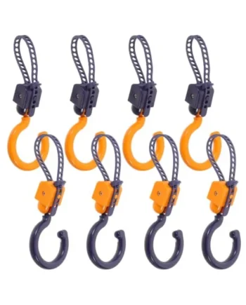 Ciieeo 8pcs Adjustable 360 Degree Rotating Stroller Hanging Hooks with Nonslip Silicone Padding for Travel and Crowded Malls, Heavy Duty Abs Clips for Bags, and Cup Holders