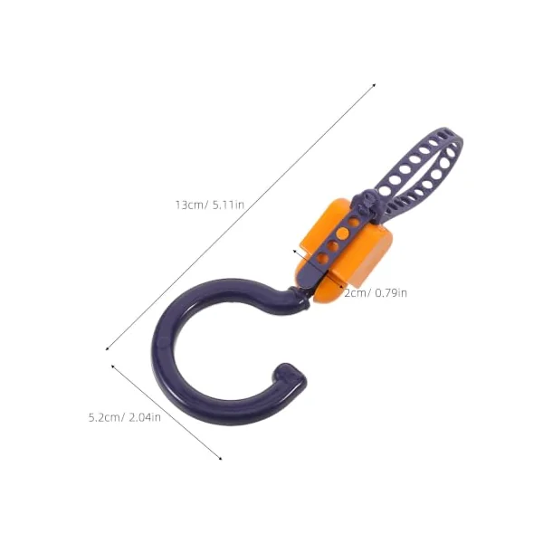 Ciieeo 8pcs Adjustable 360 Degree Rotating Stroller Hanging Hooks with Nonslip Silicone Padding for Travel and Crowded Malls, Heavy Duty Abs Clips for Bags, and Cup Holders