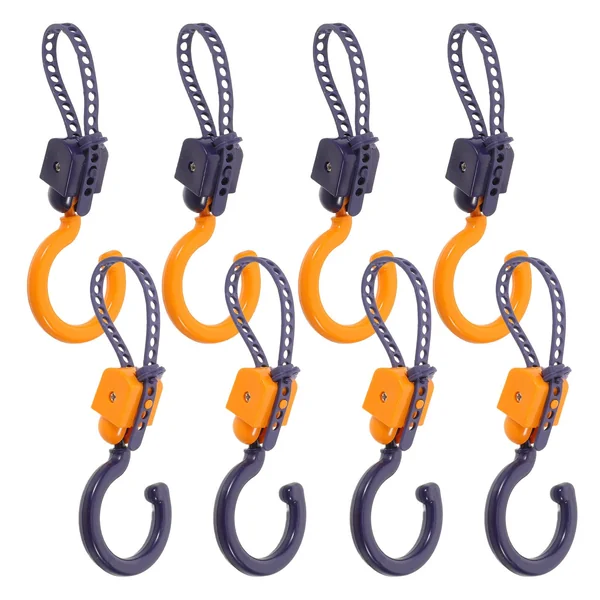 Ciieeo 8pcs Adjustable 360 Degree Rotating Stroller Hanging Hooks with Nonslip Silicone Padding for Travel and Crowded Malls, Heavy Duty Abs Clips for Bags, and Cup Holders