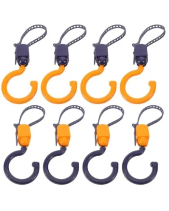 Ciieeo 8pcs Adjustable Carriage Hook with 360 Degree Swivel Design, Compact Abs Stroller Clip for Hanging Bags and Diaper Bags, for Travel and Crowded Malls