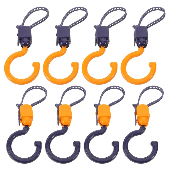 Ciieeo 8pcs Adjustable Carriage Hook with 360 Degree Swivel Design, Compact Abs Stroller Clip for Hanging Bags and Diaper Bags, for Travel and Crowded Malls