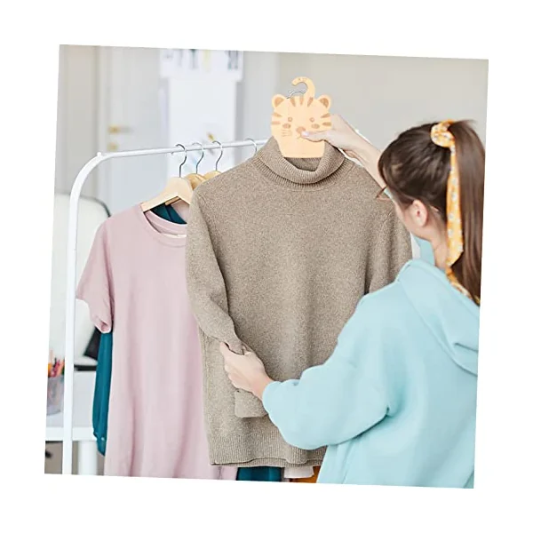 Ciieeo 8pcs Closet Organizer Clothes Hanger Wood Divider for Newborn Boy Girl Wardrobe Nursery Closet Hanger Classification