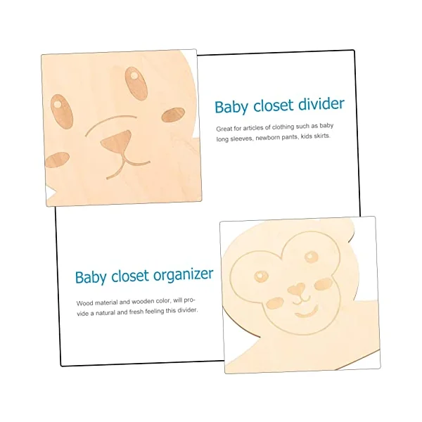 Ciieeo 8pcs Closet Organizer Clothes Hanger Wood Divider for Newborn Boy Girl Wardrobe Nursery Closet Hanger Classification