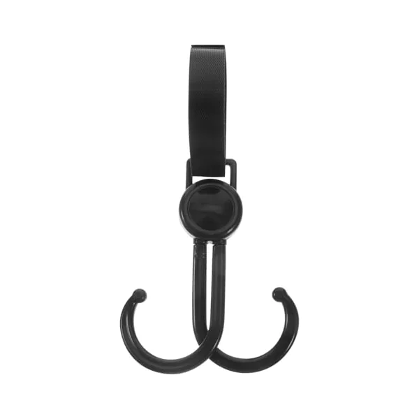 Ciieeo Multi-use Double Hook Stroller Hanger for Shopping Bags and Prams, Made of Sturdy Plastic and Polyester, Safe and Convenient to Use, for Outdoor Shopping and Everyday Use