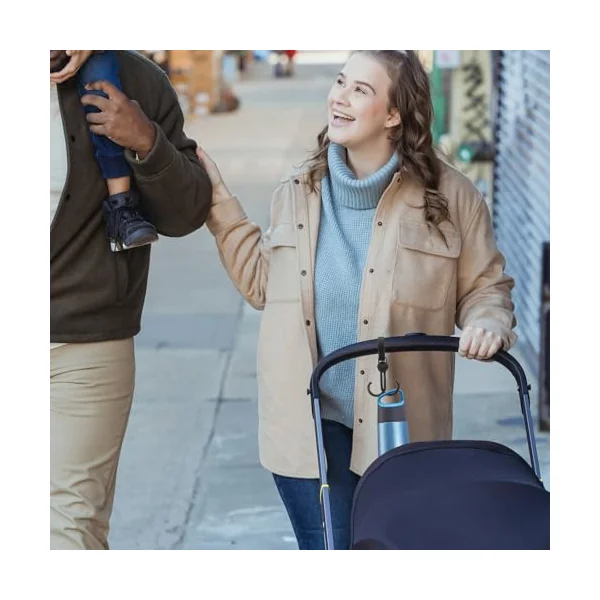 Ciieeo Multi-use Double Hook Stroller Hanger for Shopping Bags and Prams, Made of Sturdy Plastic and Polyester, Safe and Convenient to Use, for Outdoor Shopping and Everyday Use