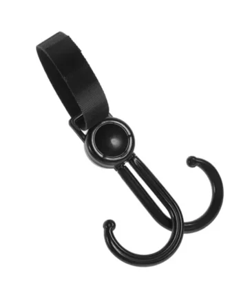 Ciieeo Multi-use Stroller Hanger Double Hook with Plastic and Polyester Material, Reusable and Safe Convenient Stroller Bag Hook for Shopping Trolley and Pram Travel Bag