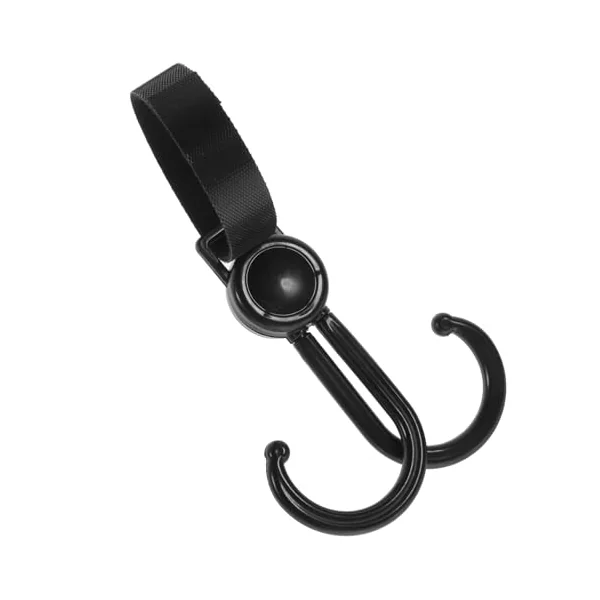 Ciieeo Multi-use Stroller Hanger Double Hook with Plastic and Polyester Material, Reusable and Safe Convenient Stroller Bag Hook for Shopping Trolley and Pram Travel Bag