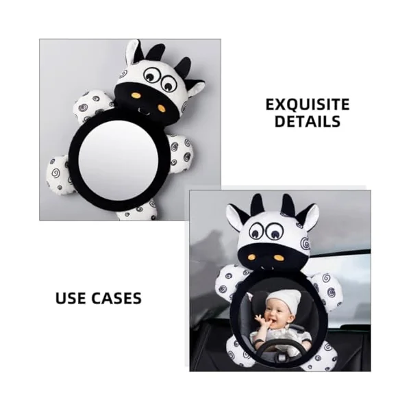 Ciieeo Rear View Mirror for Car Seat Headrest with Wide Angle Convex Acrylic and Cloth Material Safety Rear Facing Observation Mirror for Driving