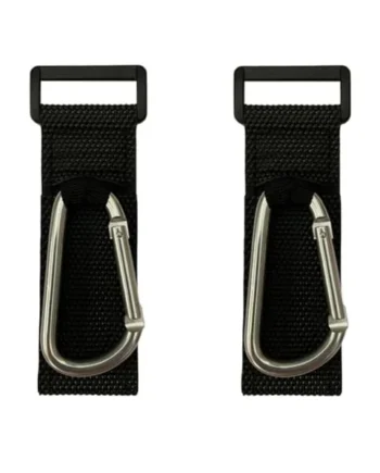 Ciieeo Stroller Hooks for Carrying Grocery Bags and Shopping Silver 2pcs with Pu and Alloy Material, Heavy Duty Pushchair Carabiner Hooks for Picnicking and Everyday Use