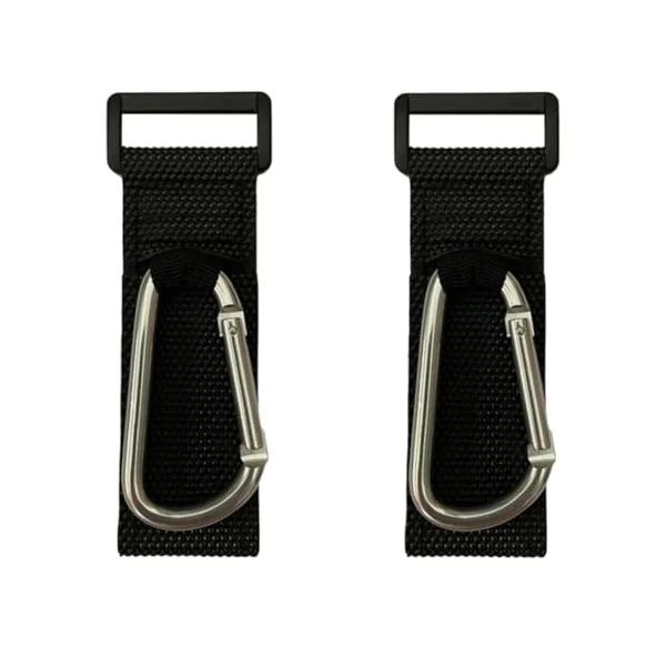 Ciieeo Stroller Hooks for Carrying Grocery Bags and Shopping Silver 2pcs with Pu and Alloy Material, Heavy Duty Pushchair Carabiner Hooks for Picnicking and Everyday Use