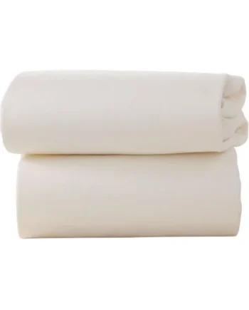 Clair de Lune 2 Pack Fitted Jersey Cotton Cot Bed Sheets 70 x 140 cm (Cream)
