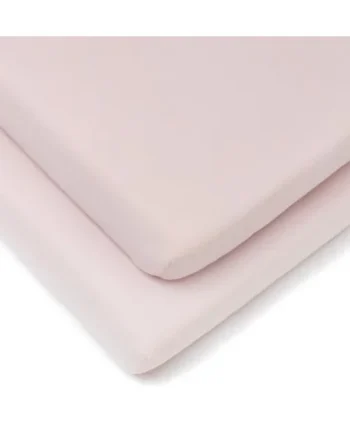 Clair de Lune 2 Pack Fitted Jersey Cotton Cot Sheets 60 x 120 cm (Pink)