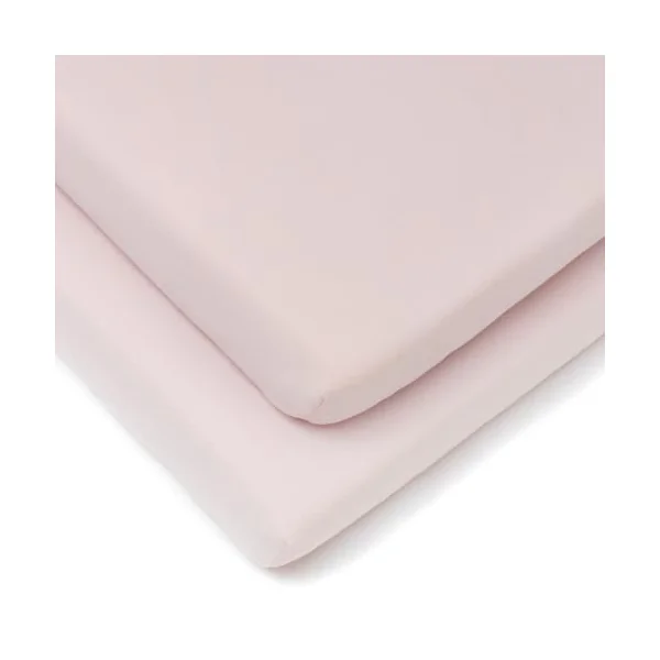 Clair de Lune 2 Pack Fitted Jersey Cotton Cot Sheets 60 x 120 cm (Pink)