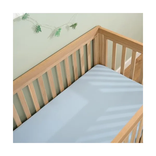 Clair de Lune 2 Pack Jersey Cotton Cot Bed Sheets 70 x 140 cm (Blue) | Breathable, gentle fabric