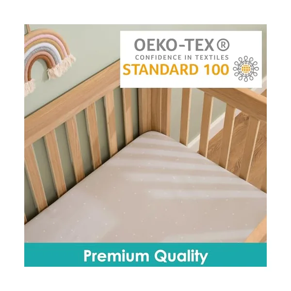 Clair de Lune Jungle Dream 2 Pack Fitted Cot Bed Sheets 70 x 140 cm | Breathable, gentle fabric