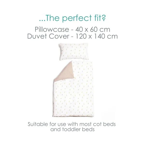 Clair de Lune Little Duckling Reversible Cot Bed Duvet Cover and Pillowcase Set 110 x 140 cm