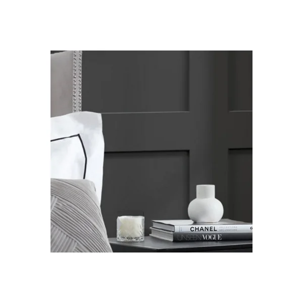 Classic Wood Panel Wallpaper in Charcoal