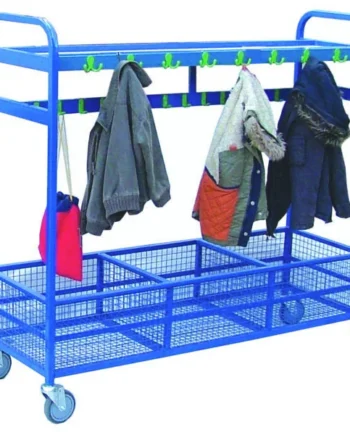 Cloakroom Trolley with Mesh Storage - 64 Hooks
