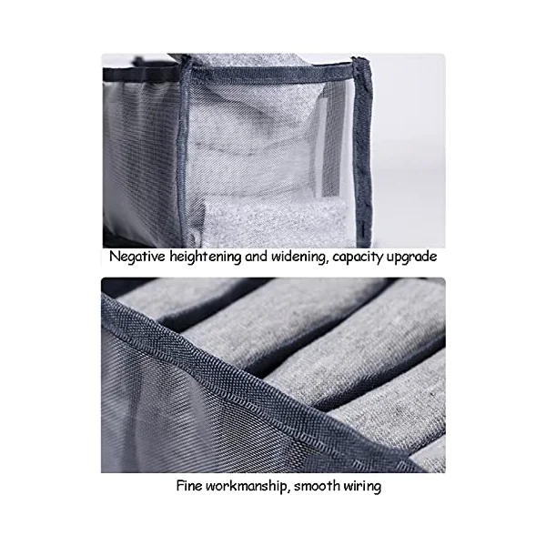 Closet Underwear Organizer Storage Box,3PCS Drawer Organisers, Foldable Wardrobe Organiser, Fabric Drawer Divider Underwear Storage Boxes For Bras, Baby Clothes, Socks, Ties(Creamy white)