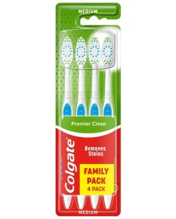 Colgate Premier Clean Medium Manual Toothbrush 4 Pack