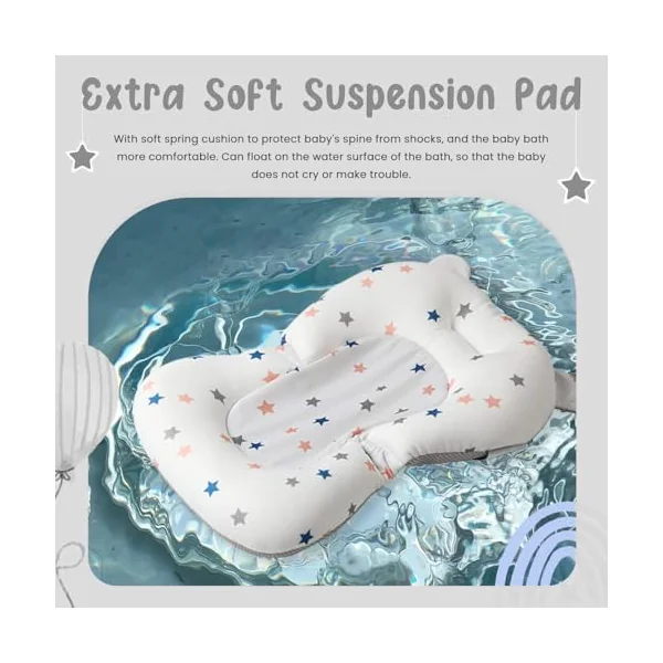 Collapsible Baby Bath Tub with Thermometer - Baby Bath Support for Newborn Bath - Portable Bathtub with Drain Plug for Travel - Anti Slip Tub with Shower Jug and Toy 0-24 Months (Grey)