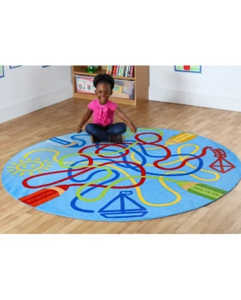 Colour Tubes Circular Carpet 2m