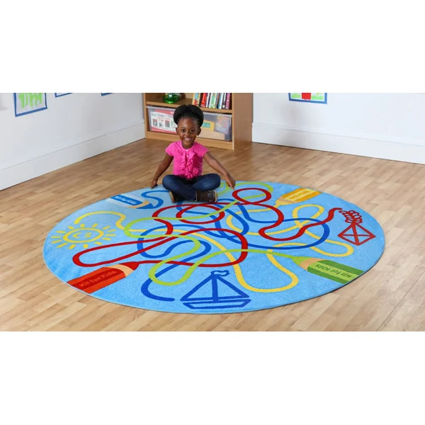 Colour Tubes Circular Carpet 2m