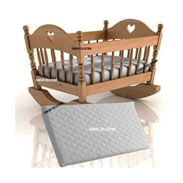 Comfort Collections Crib Mattress Waterproof Breathable Quilted Mattress Cover Toddler and Baby Quilted Extra Thick Foam Cot Bed Mattress 89 X 36 X 4 CM