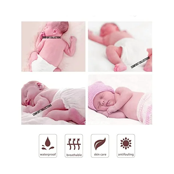 Comfort Collections Crib Mattress Waterproof Breathable Quilted Mattress Cover Toddler and Baby Quilted Extra Thick Foam Cot Bed Mattress 89 X 36 X 4 CM