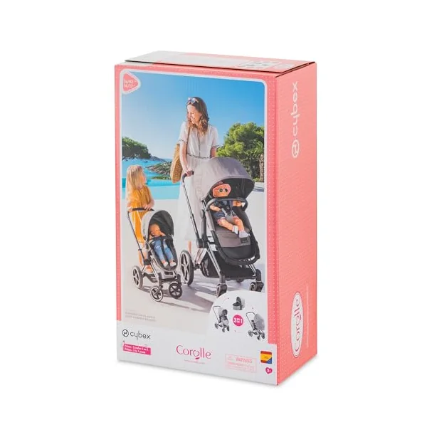 Corolle 9000140770 - Mon Grand Poupon Cybex Doll's Pram, for 36-42 cm Dolls, Buggy, 3-in-1, Foldable, Doll Toy, Doll Mum, from 3 Years, for Children