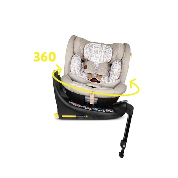 COSATTO All in All Extra i-Size 360° Spin Rotating Car Seat - 360° Swivel, Group 0+123, 0-36 kg, 0-12years, ISOFIX, ERF, Exclusive Anti-Escape System (Whisper)