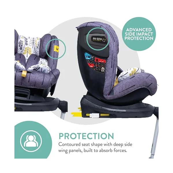 Cosatto All in All Rotate 360° Swivel Spin Car Seat - Group 0+123, 0-36 kg, 0-12years, ISOFIX, ERF, Anti-Escape (Fika Forest) | Group 0+123, 0-36 kg, 0 to 12years, ISOFIX, ERF, Anti-Escape