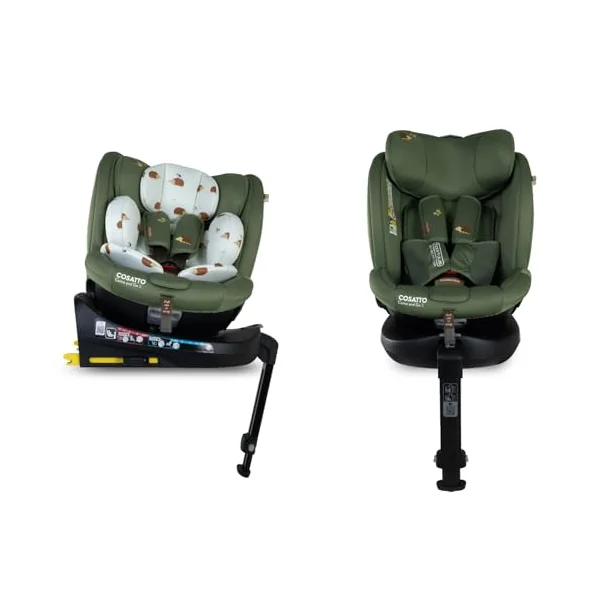 COSATTO Come & Go 2-360° Rotate Car Seat, Birth to 4 Years (0-105cm), Group 0/0+/1 ISOFIX Integrated Base, R129, ERF, Side Impact Protection, 5 Point Plus Anti Escape (Hoglet)