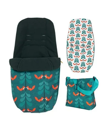 Cosatto Giggle 2 in 1 Accessory Pack – Change Bag & All Season Footmuff, Fox Friends