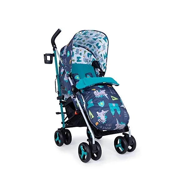 Cosatto Supa 3 Pushchair with Footmuff – Lightweight Stroller from Birth to 25Kg - Easy, Compact, Umbrella Fold, Large Shopping Basket, Carry Handle Footmuff (Dragon Kingdom)
