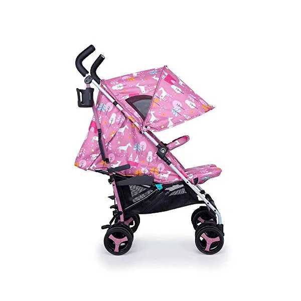 Cosatto Supa 3 Pushchair with Footmuff – Lightweight Stroller from Birth to 25Kg - Easy, Compact, Umbrella Fold, Large Shopping Basket, Carry Handle Footmuff (Dusky Unicorn Land)
