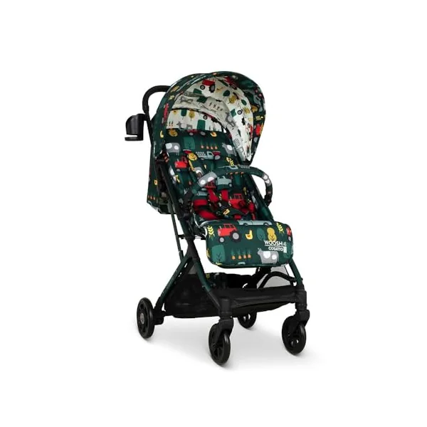 COSATTO Woosh 4 Pushchair – Lightweight Stroller Birth to 25kg - One Hand Easy Fold, Compact, Telescopic Handle, Extra Large Shopping Basket, Cup Holder, Bumper Bar & Raincover (Old Macdonald)