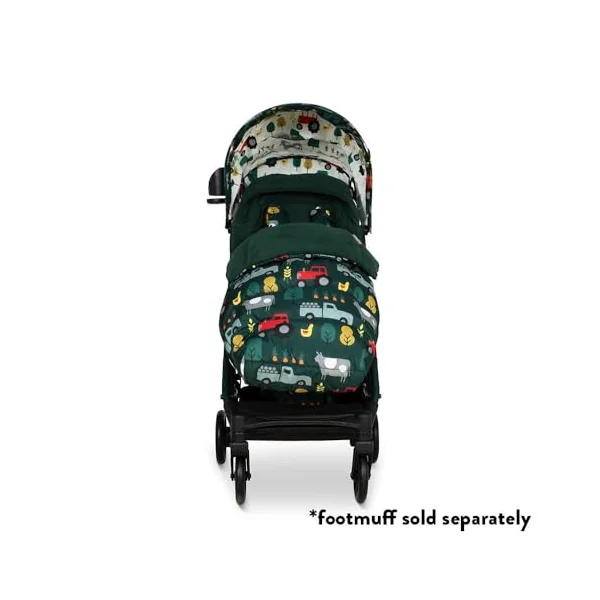COSATTO Woosh 4 Pushchair – Lightweight Stroller Birth to 25kg - One Hand Easy Fold, Compact, Telescopic Handle, Extra Large Shopping Basket, Cup Holder, Bumper Bar & Raincover (Old Macdonald)