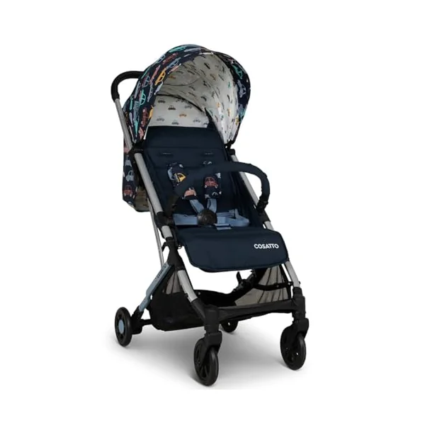 Cosatto Yo Travel Stroller - Baby Pushchair Lightweight Compact Fold from Birth to 25kg - Airline Compatible, One Hand Easy Fold, Large 8kg Shopping Basket, Raincover & Bumper Bar (Beep Beep)