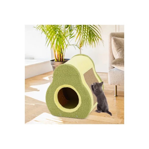 COSTWAY Avocado-shaped Cat House Cute Cat Shelter 35 x 33 x 40 cm-Green