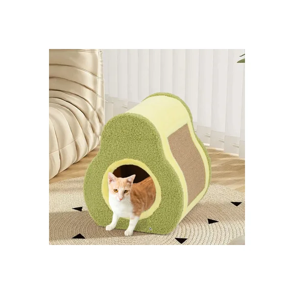 COSTWAY Avocado-shaped Cat House Cute Cat Shelter 35 x 33 x 40 cm-Green