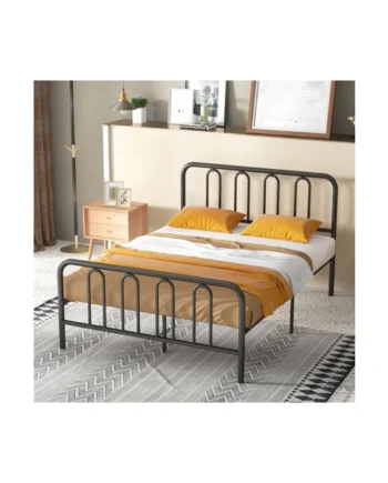 Costway Double Size Metal Bed Frame w/ Headboard Platform Bed w/ Metal Slats Support