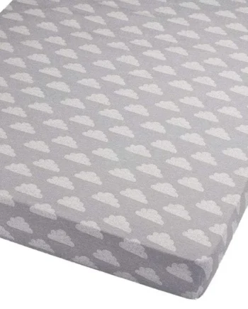 Cot Bed Fitted Sheet 100% Cotton 140x70cm - 2X Clouds