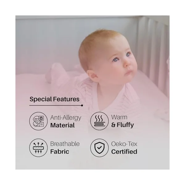 Cot Bed Fitted Sheet 100% Cotton 200 Thread Count 12 Colours, Cot Bed 70 x 140 CM - pink moon