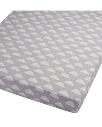 Cot Bed Fitted Sheet Compaitble With Baby Elegance 100% Cotton 140x70cm - Pack Of 2 - Clouds