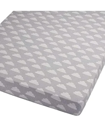 Cot Bed Fitted Sheet Compaitble With Baby Elegance 100% Cotton 140x70cm - Pack Of 4 - Clouds